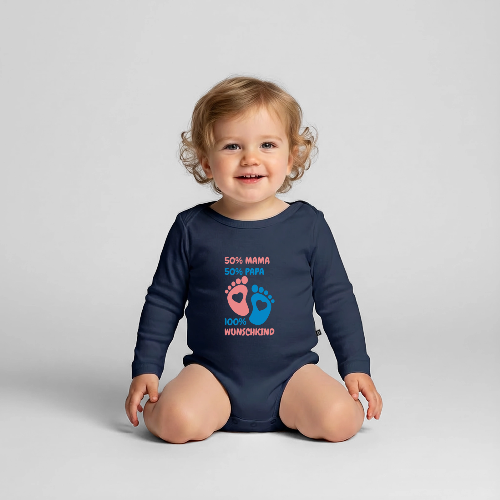 Organic Longsleeve Baby Bodysuit - Navy