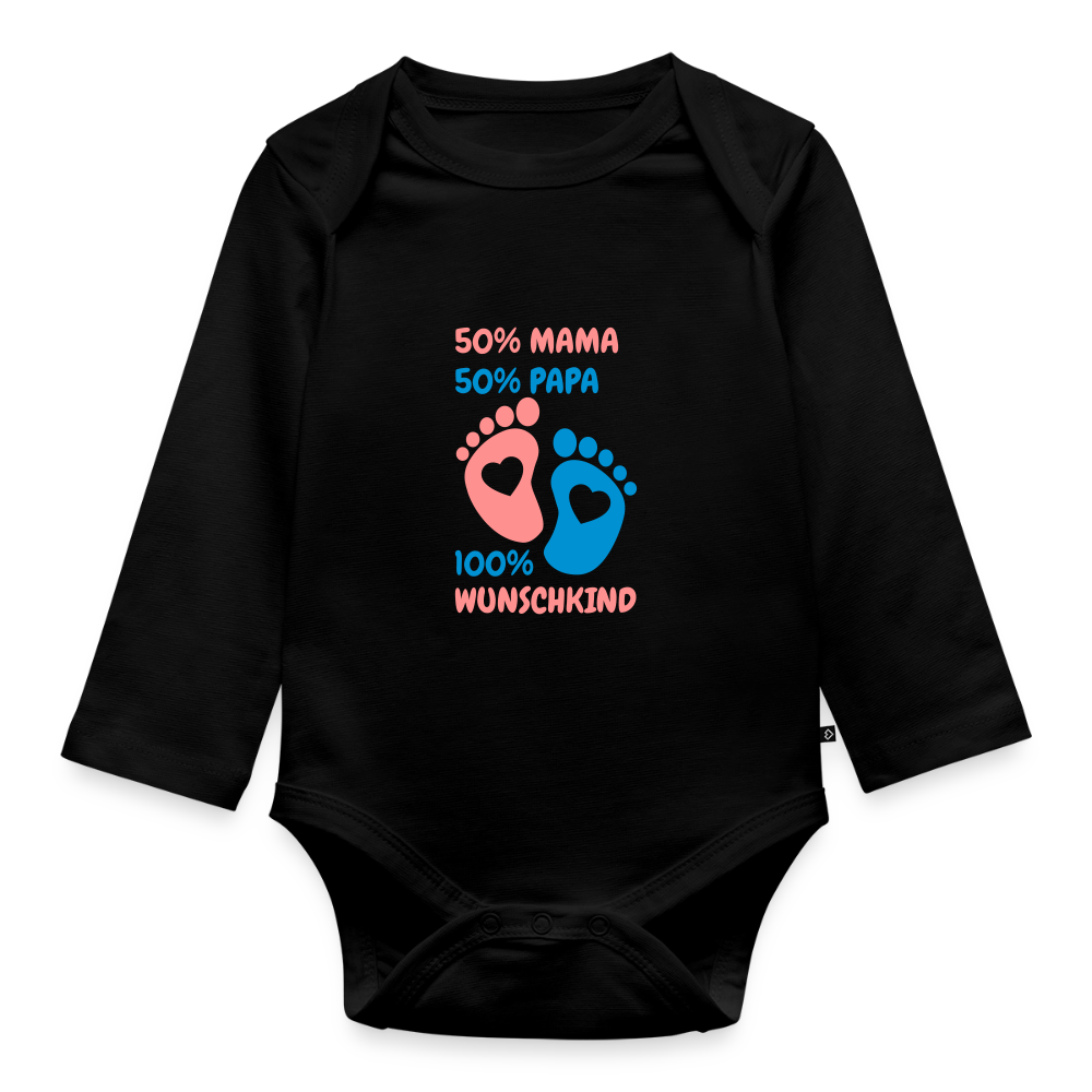 Organic Longsleeve Baby Bodysuit - Schwarz