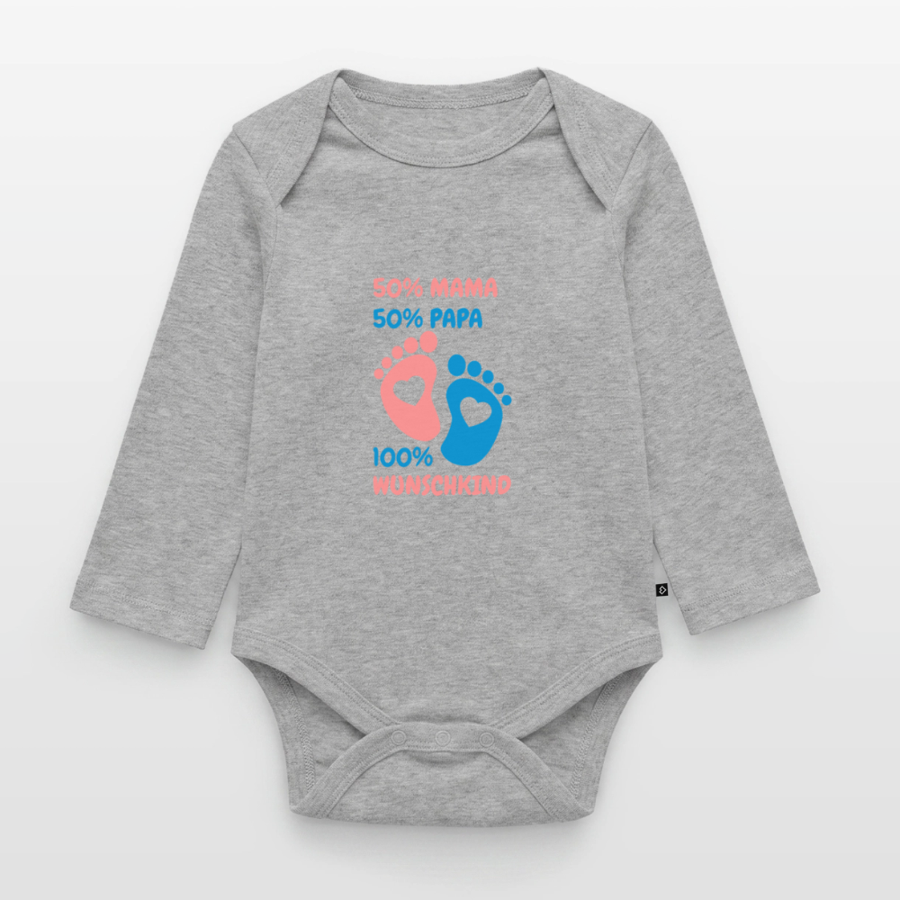 Organic Longsleeve Baby Bodysuit - Grau meliert