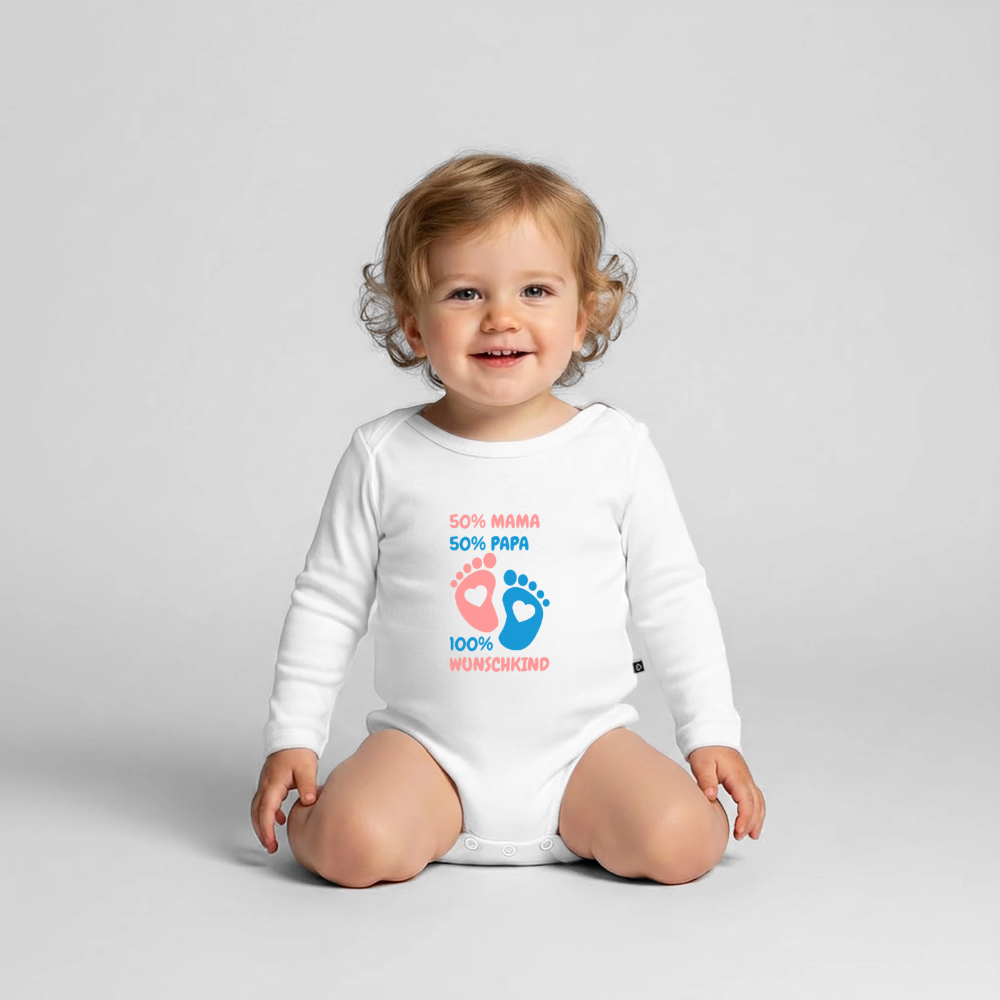 Organic Longsleeve Baby Bodysuit - Weiß