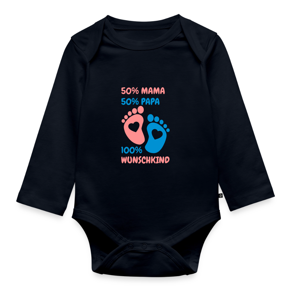 Organic Longsleeve Baby Bodysuit - Navy