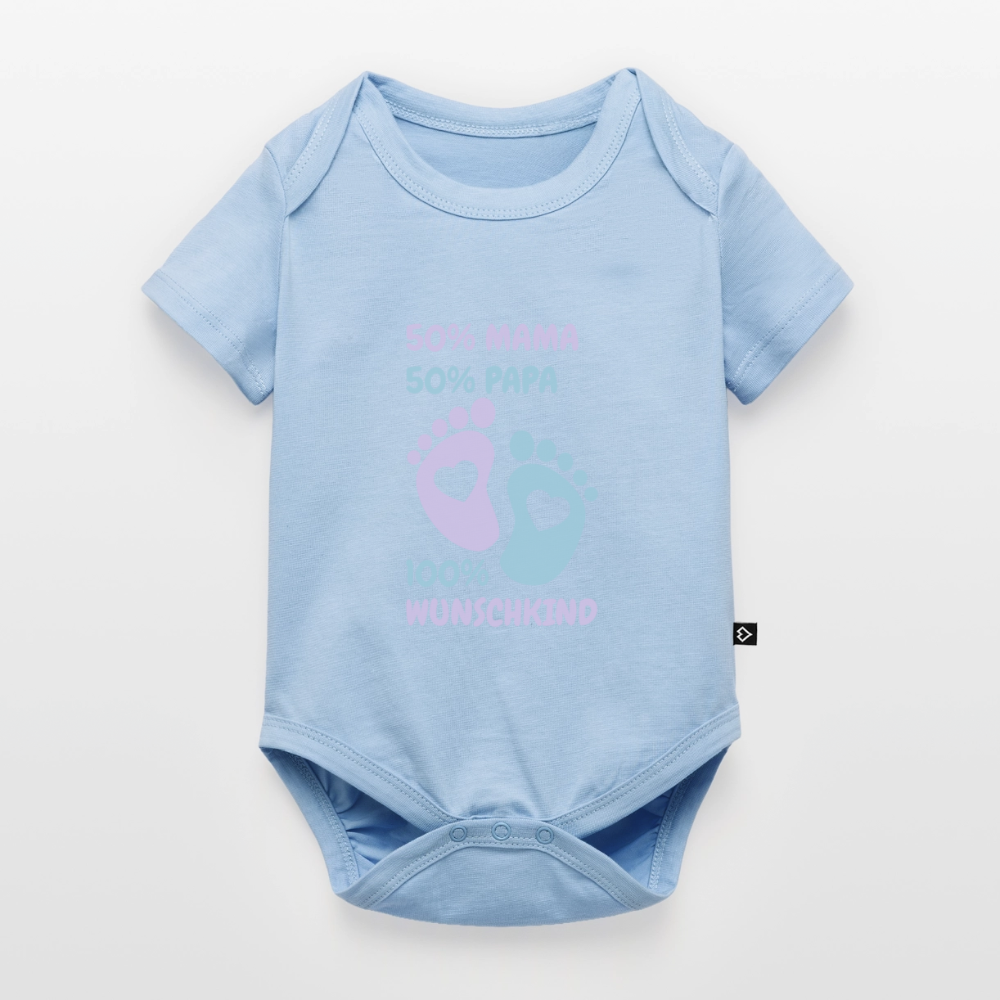 Organic Short-sleeved Baby Bodysuit - Hellblau