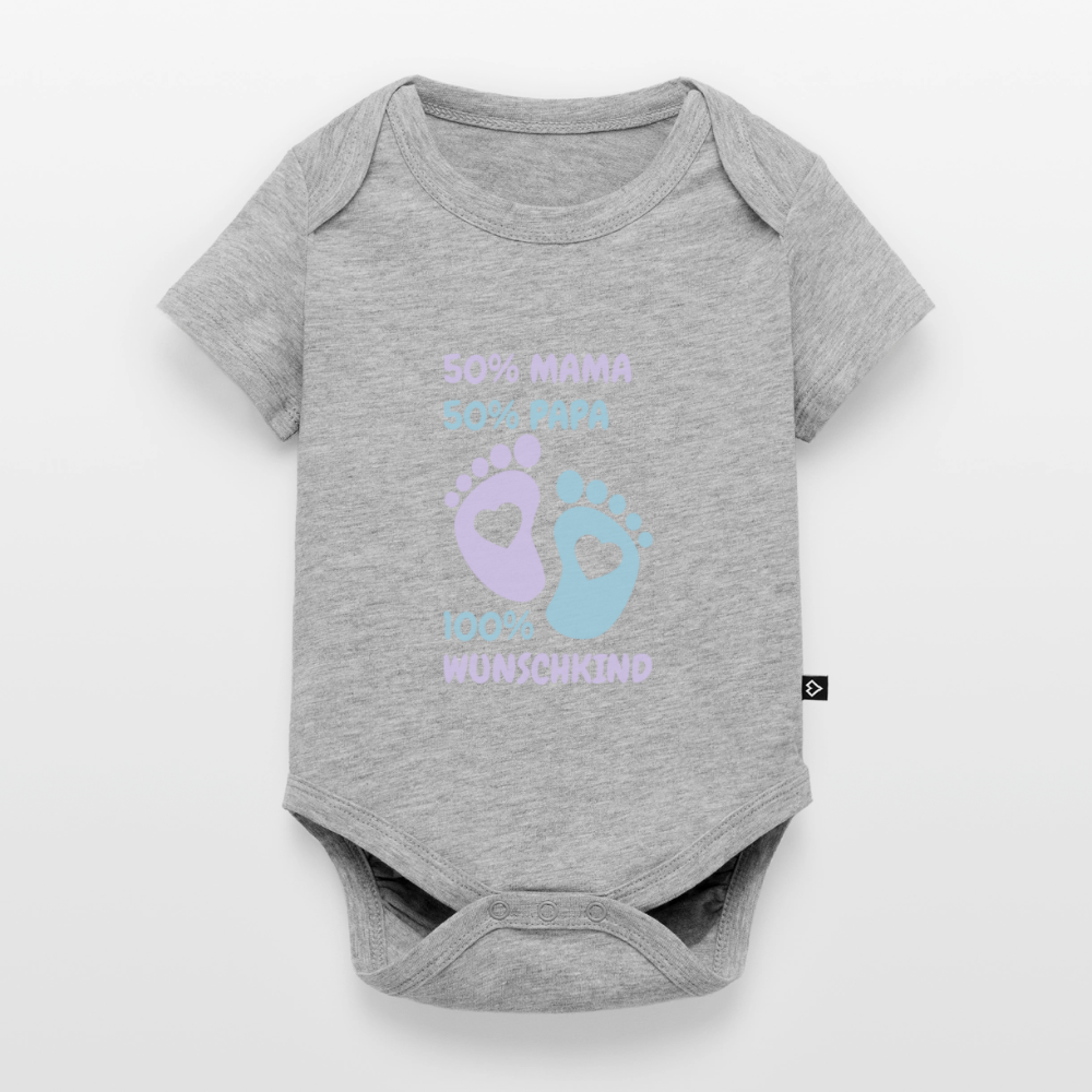 Organic Short-sleeved Baby Bodysuit - Grau meliert