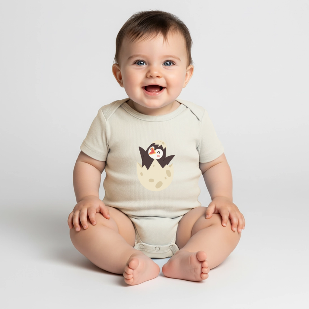 Baby Bio-Kurzarm-Body - Naturweiß