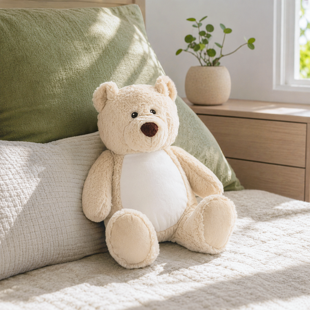 Plüschtier Teddy 32 cm - Weiß/Mittelbraun