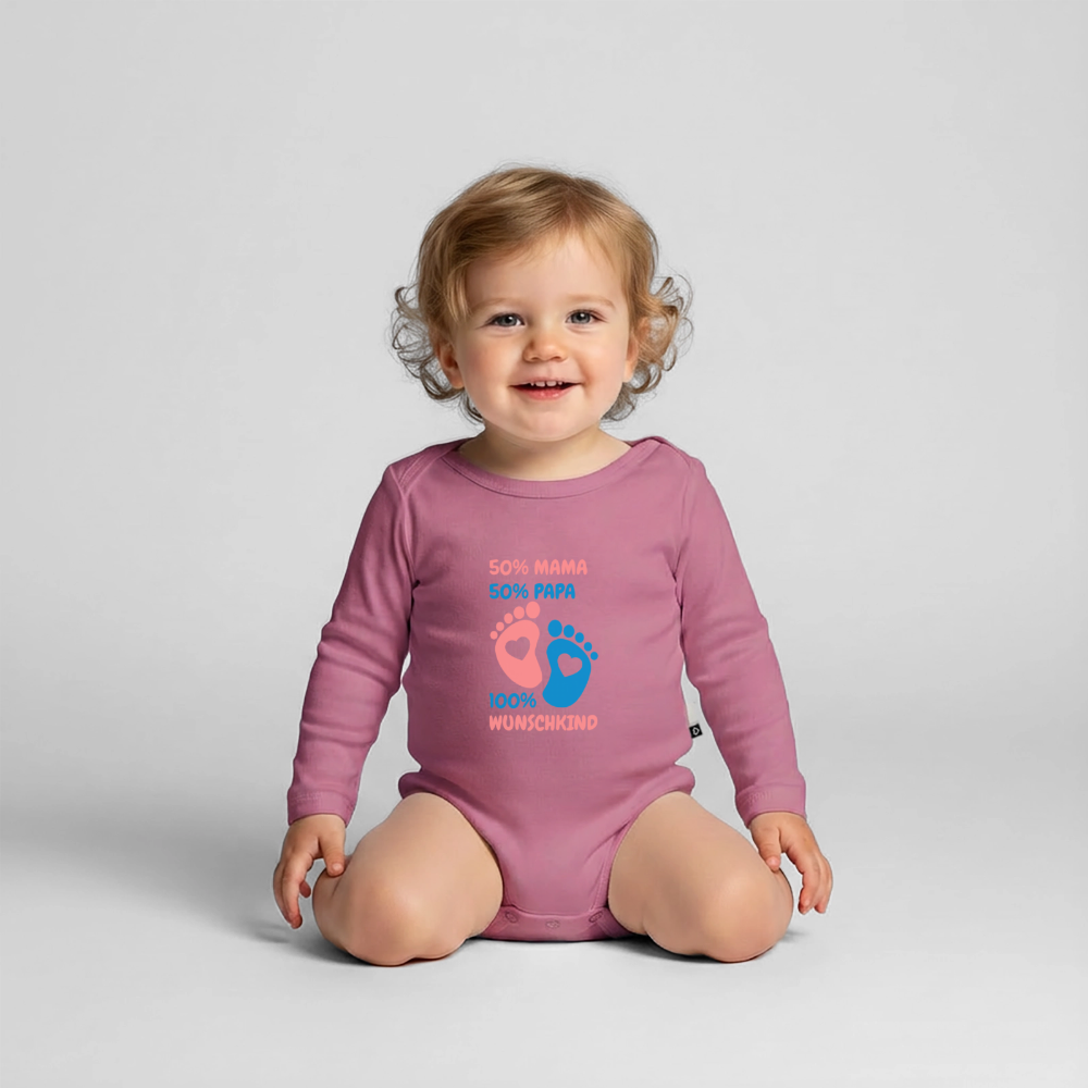 Organic Longsleeve Baby Bodysuit - Mauve
