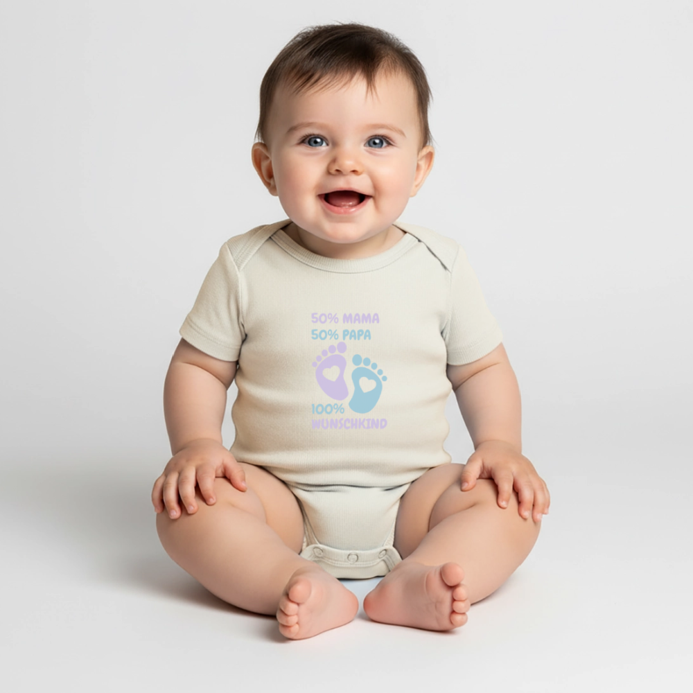 Organic Short-sleeved Baby Bodysuit - Naturweiß