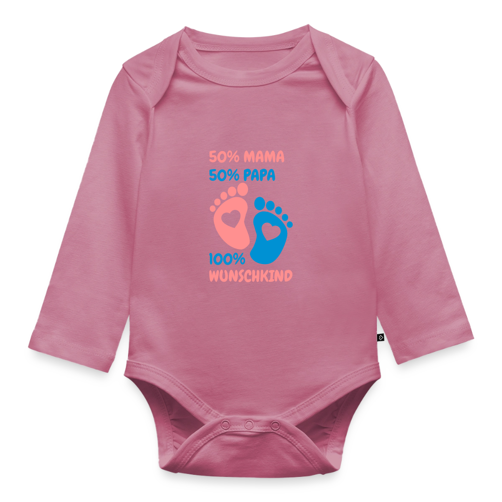 Organic Longsleeve Baby Bodysuit - Mauve