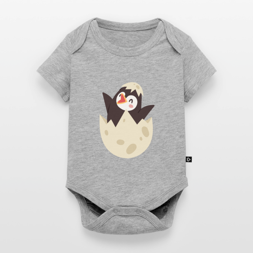 Baby Bio-Kurzarm-Body - Grau meliert
