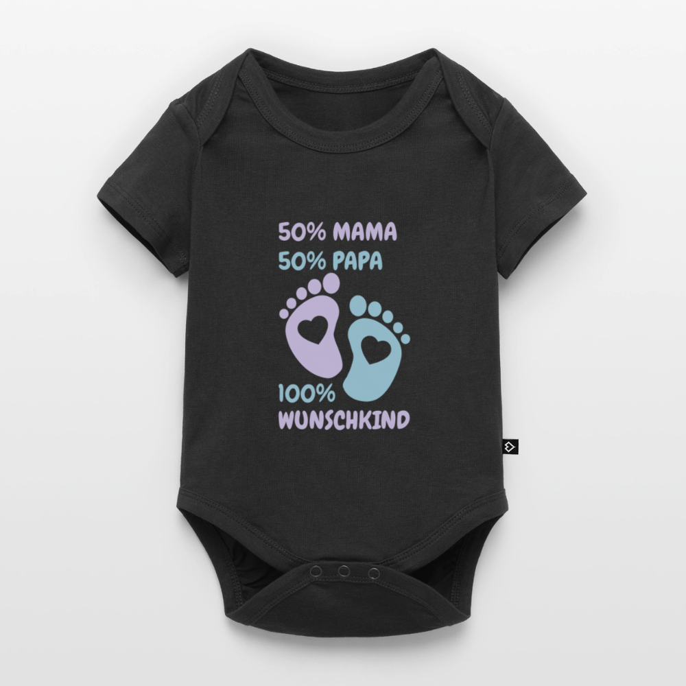 Organic Short-sleeved Baby Bodysuit - Schwarz