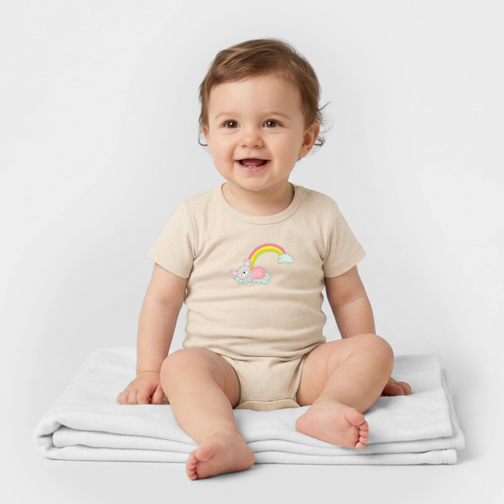 Organic Kurzarm-Babybody von Stanley/Stella - Natur