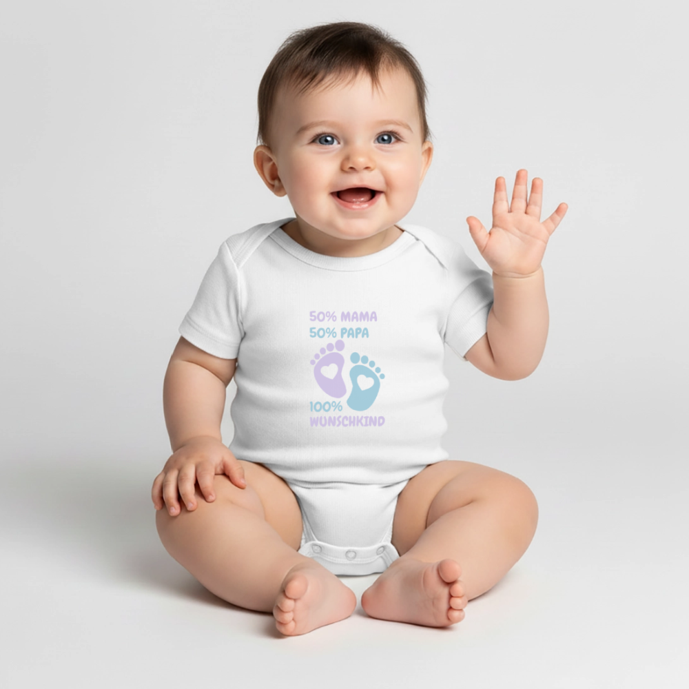 Organic Short-sleeved Baby Bodysuit - Weiß