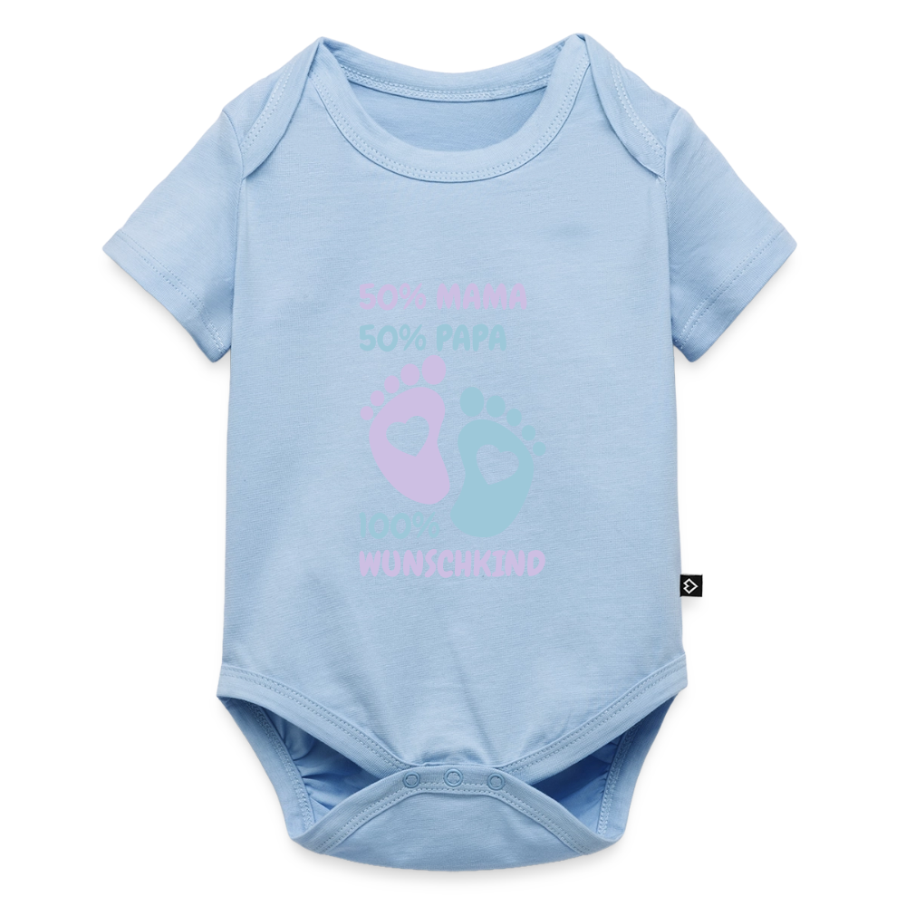 Organic Short-sleeved Baby Bodysuit - Hellblau